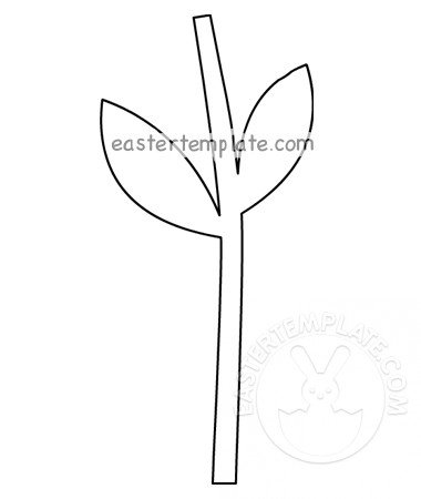 Flower stem with leaves template - Easter Template